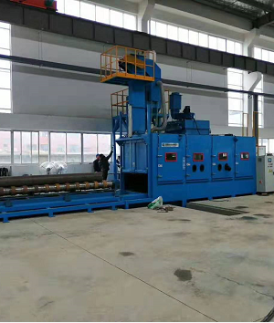 恭喜南京客戶喜提鋼管內(nèi)外壁自動(dòng)噴砂機(jī)一臺(tái)，迪砂竭盡全力為您服務(wù)！
